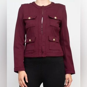 Carmen Marc Valvo Aubergine Jacket XS